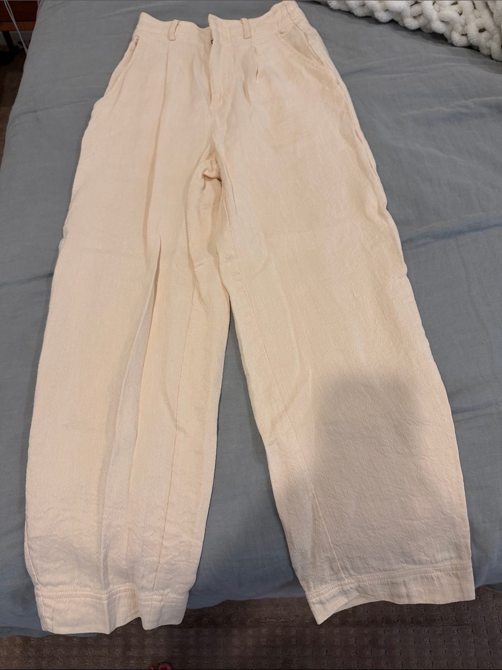 Apiece Apart Cream Pleated Barrel Pants